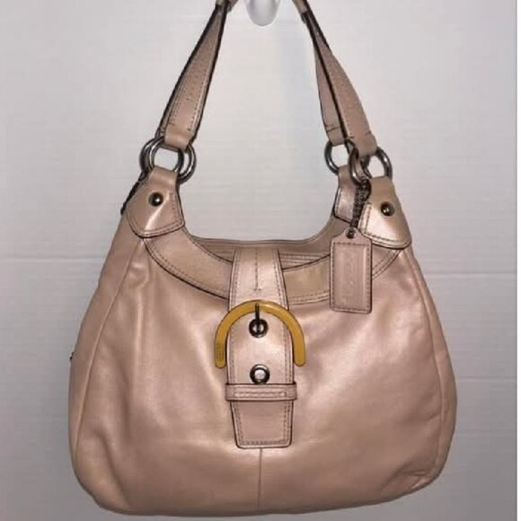 COACH Y2K LIGHT PINK SOHO LYNN LEATHER HOBO BAG SHOULDER BAG - Picture 1 of 9